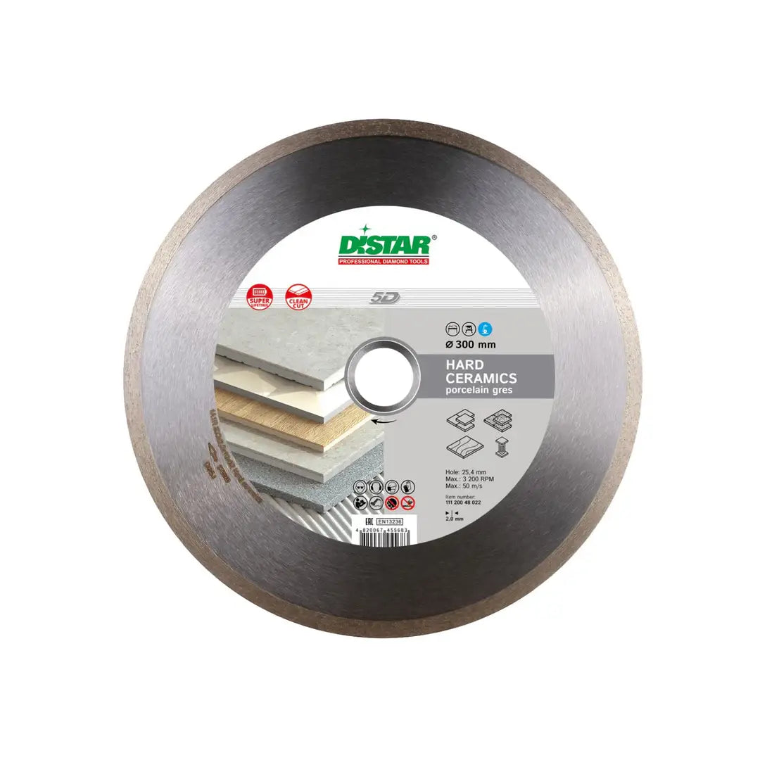 DISTAR HARD CERAMICS DIAMOND BLADE 4.5"–16" – CLEAN TILE & PORCELAIN CUTS
