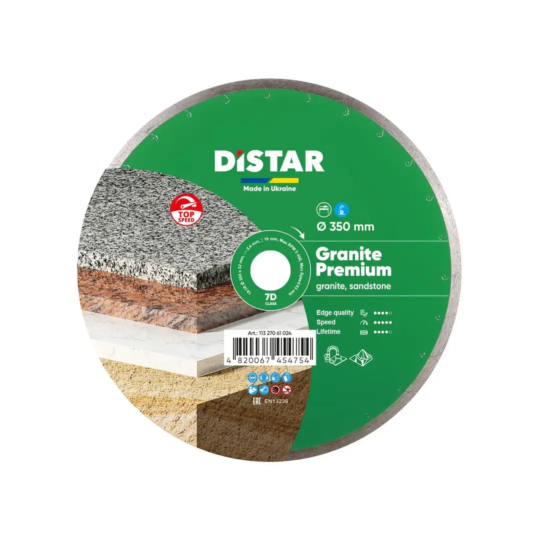 DISTAR GRANITE PREMIUM DIAMOND BLADE 5"–16" – WET CUTTING FOR GRANITE, MARBLE & STONE