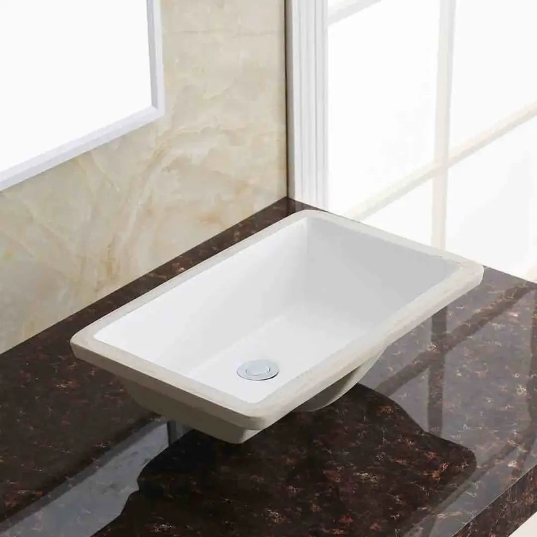 L-1811W / LUVUL 18-1/2" X 11" RECTANGULAR UNDERMOUNT CERAMIC BATHROOM SINK WHITE 675357