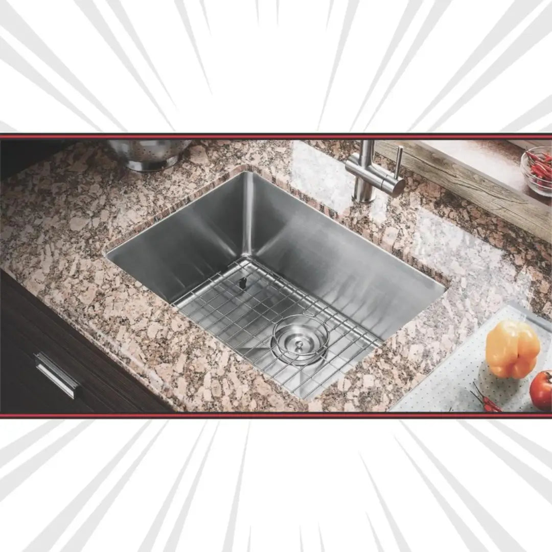 L-UZ101X / 822528 HANDMADE R10 SINGLE BOWL 18G S/STEEL HIVE SINK 9" DEEP 23X18