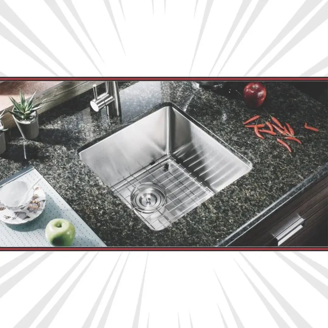 L-UZ102X / 276379 LUVUL 17 INCH UNDERMOUNT HANDMADE R10 SINGLE BOWL 18G S/STEEL SINK 9" DEEP