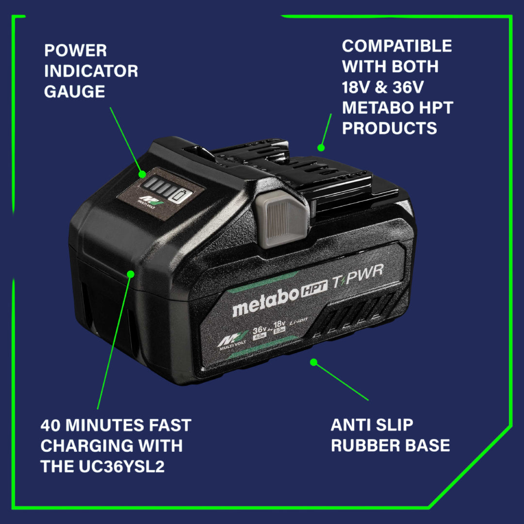 36V 4.0Ah/ 18V 8Ah MV High Performance Tabless Battery