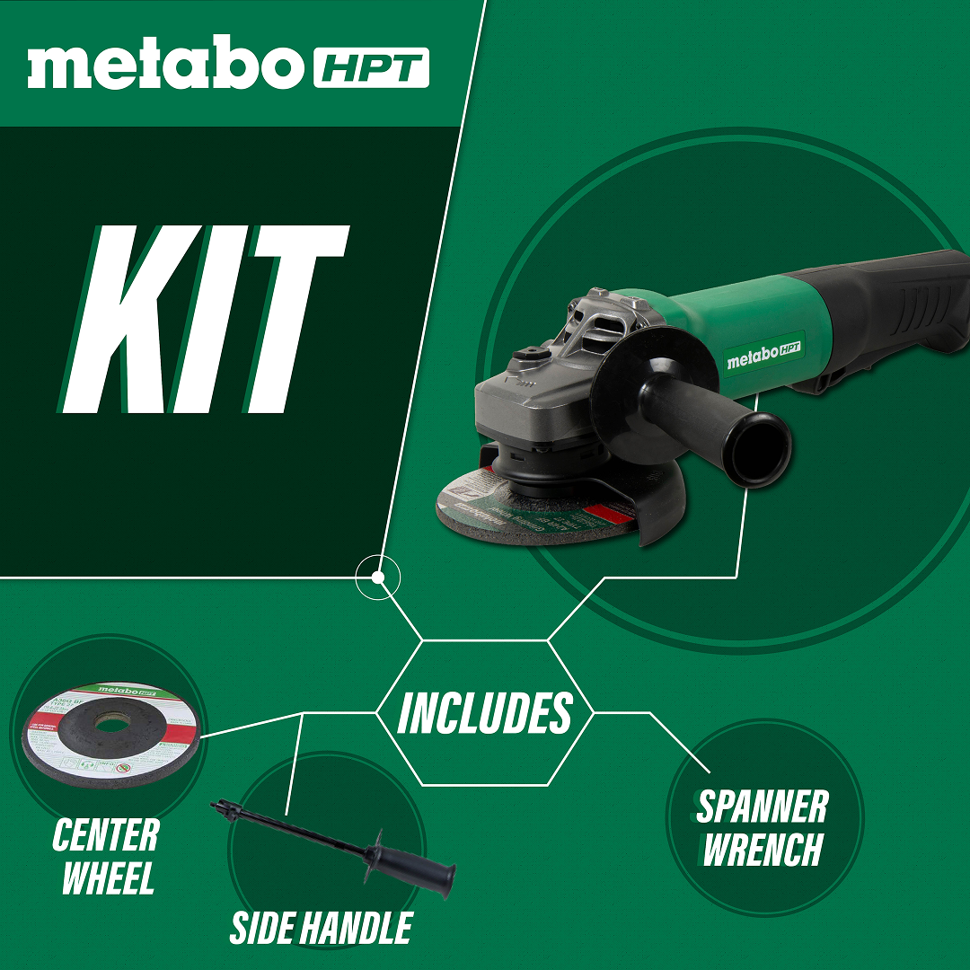 4.5 Inch 10.5 Amp Non Locking Paddle Switch Angle Grinder