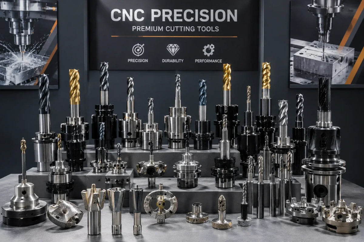 CNC machining tools and tool holders used for precision manufacturing and machining operations
