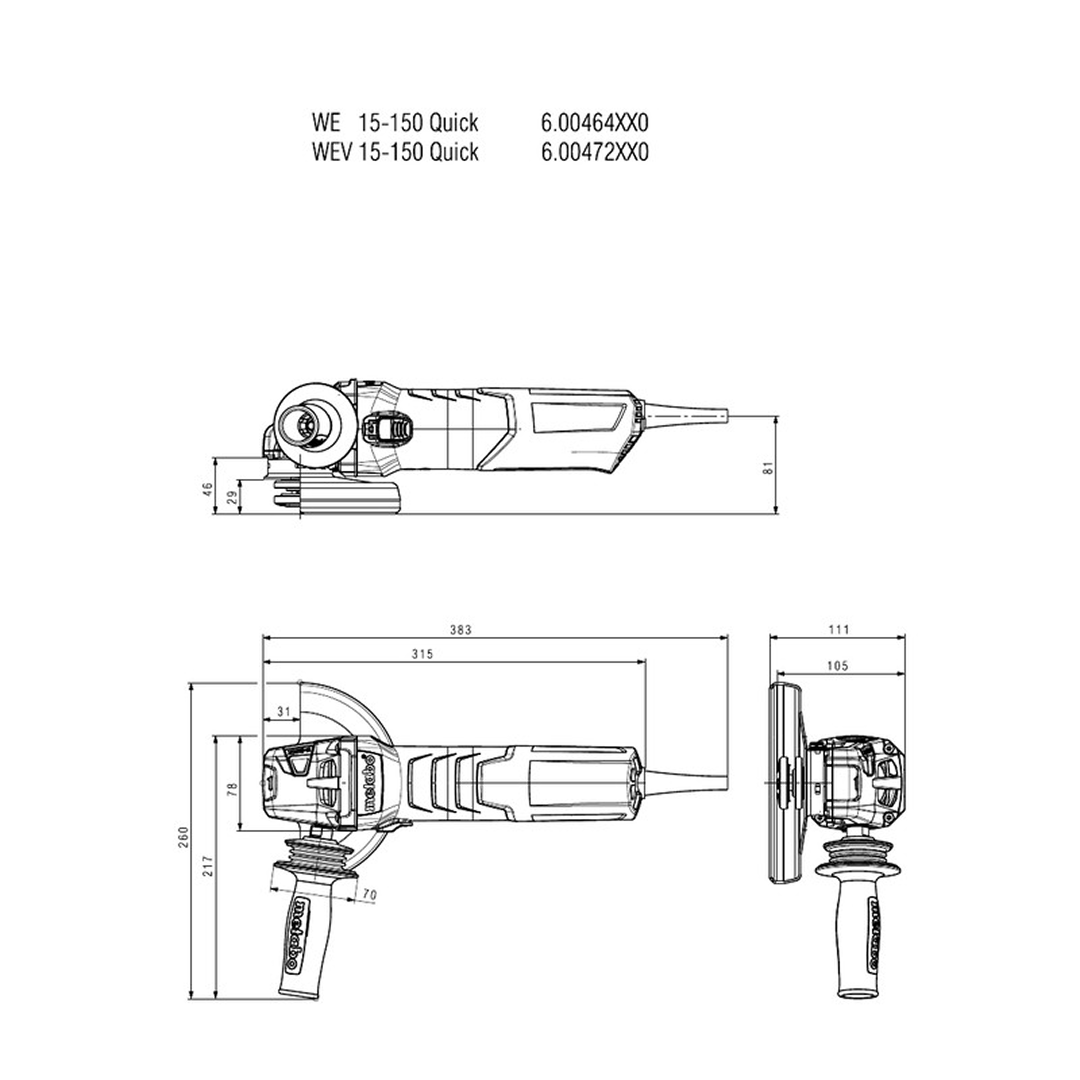 WE 15-150 Quick (600464420) Angle Grinder