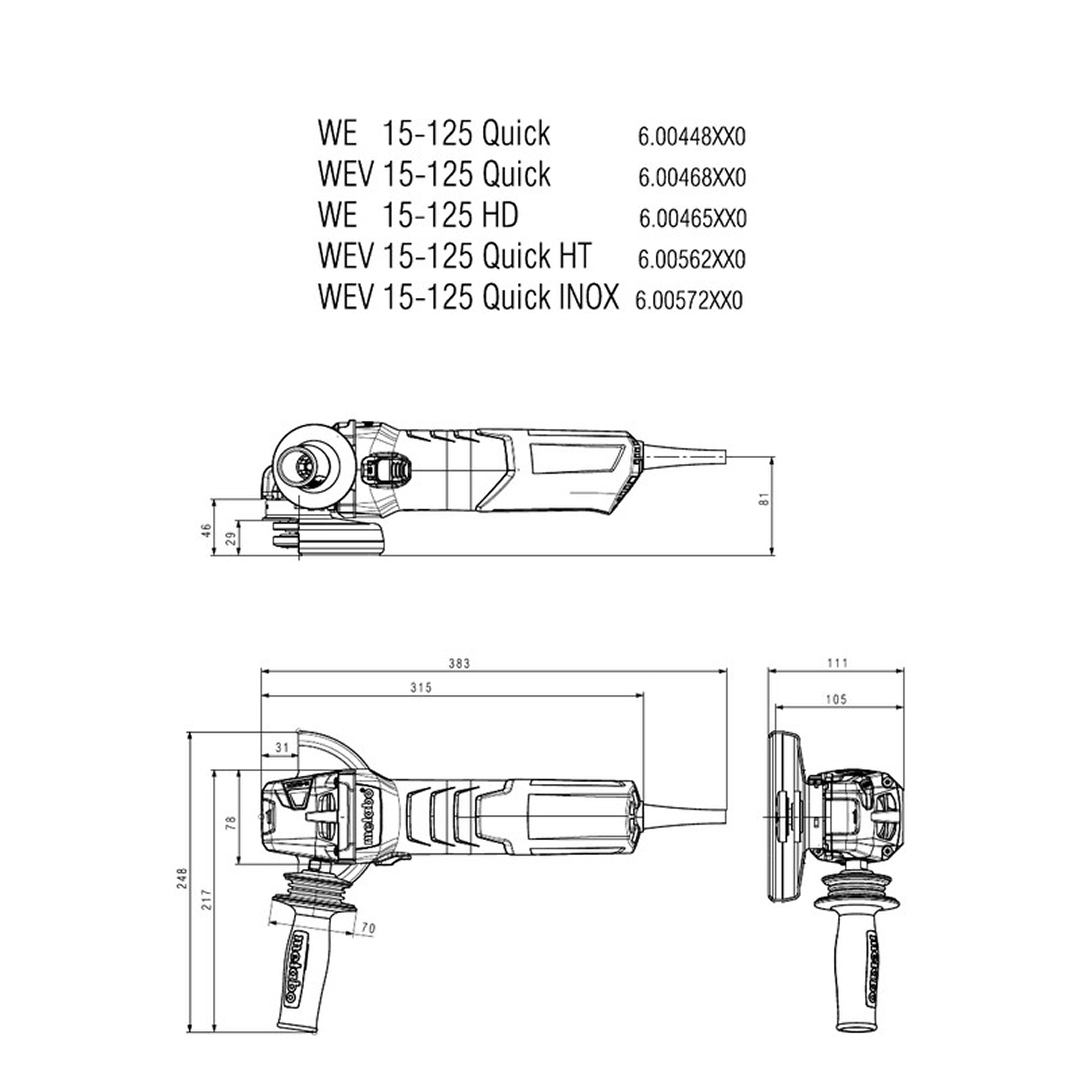 WEV 15-125 HT (600562420) Angle Grinder