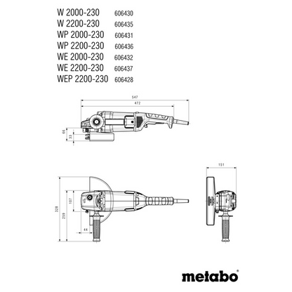 W 2200-230 (606435420) Angle Grinder