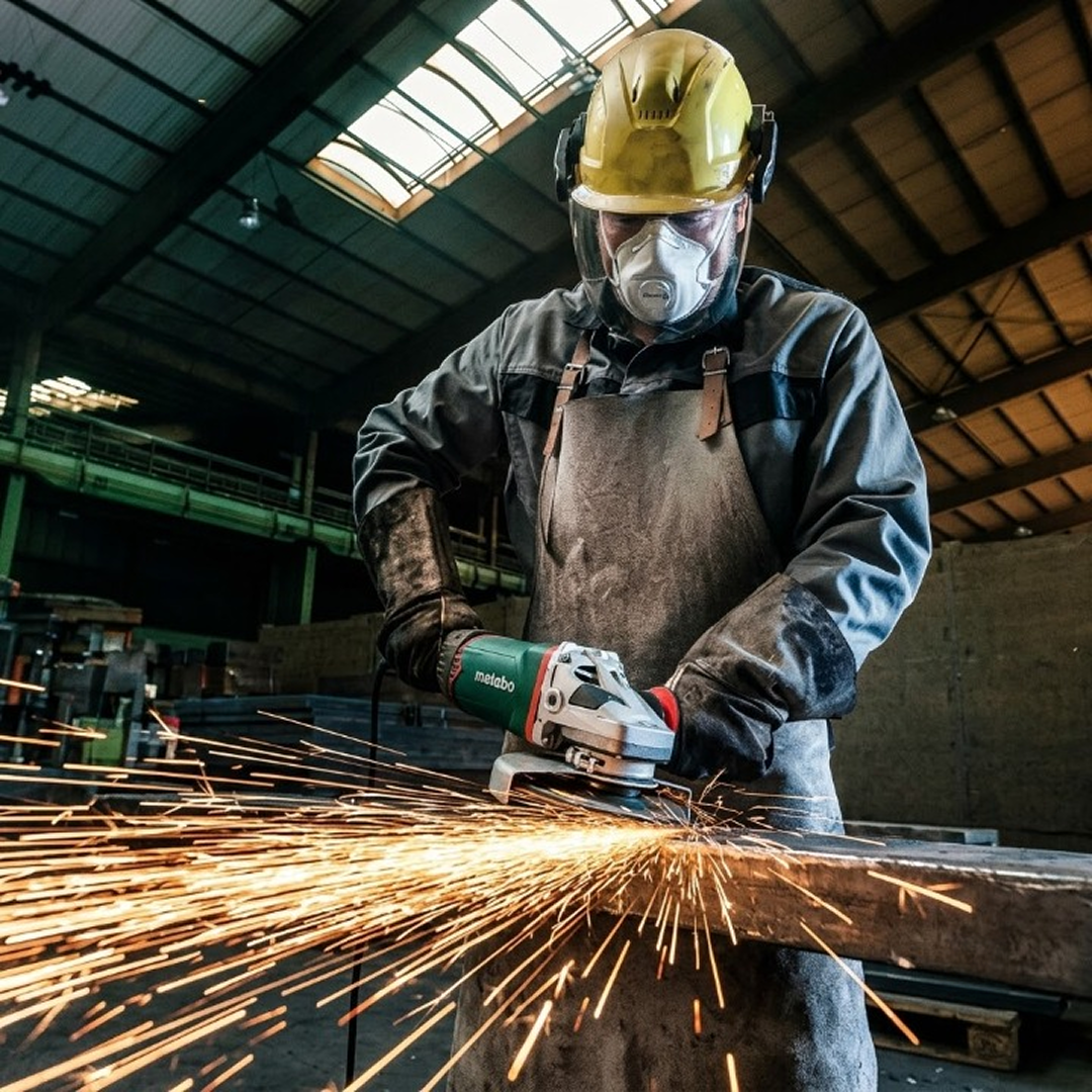 Metabo 7-Inch Angle Grinder, 8,450 RPM, 15 Amp with Brake, Non-Locking Paddle Switch, Electronics, WEPB 24-180 MVT, 606478420