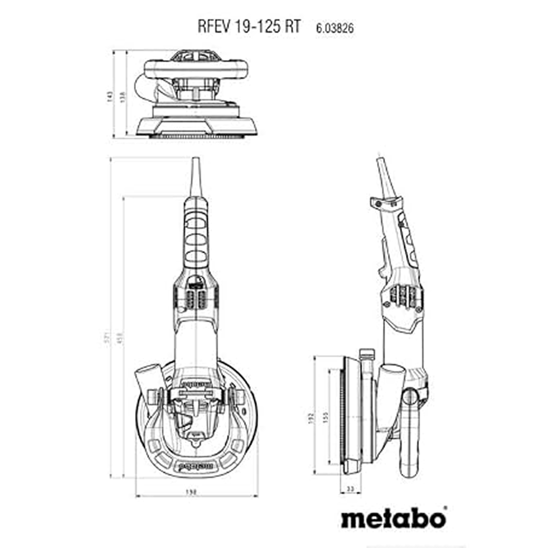 Metabo 603826760 RFEV 19-125 RT Concrete Renovation Grinder