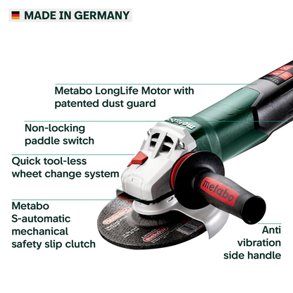 Metabo 603633420 WP 13-150 Quick 12 Amp 10,000 rpm 6 Inch Angle Grinder with Trowel Without Lock