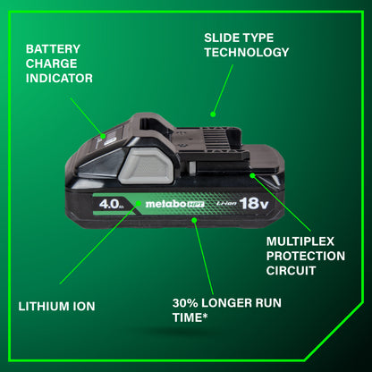 18V 4.0Ah Battery with fuel indicator