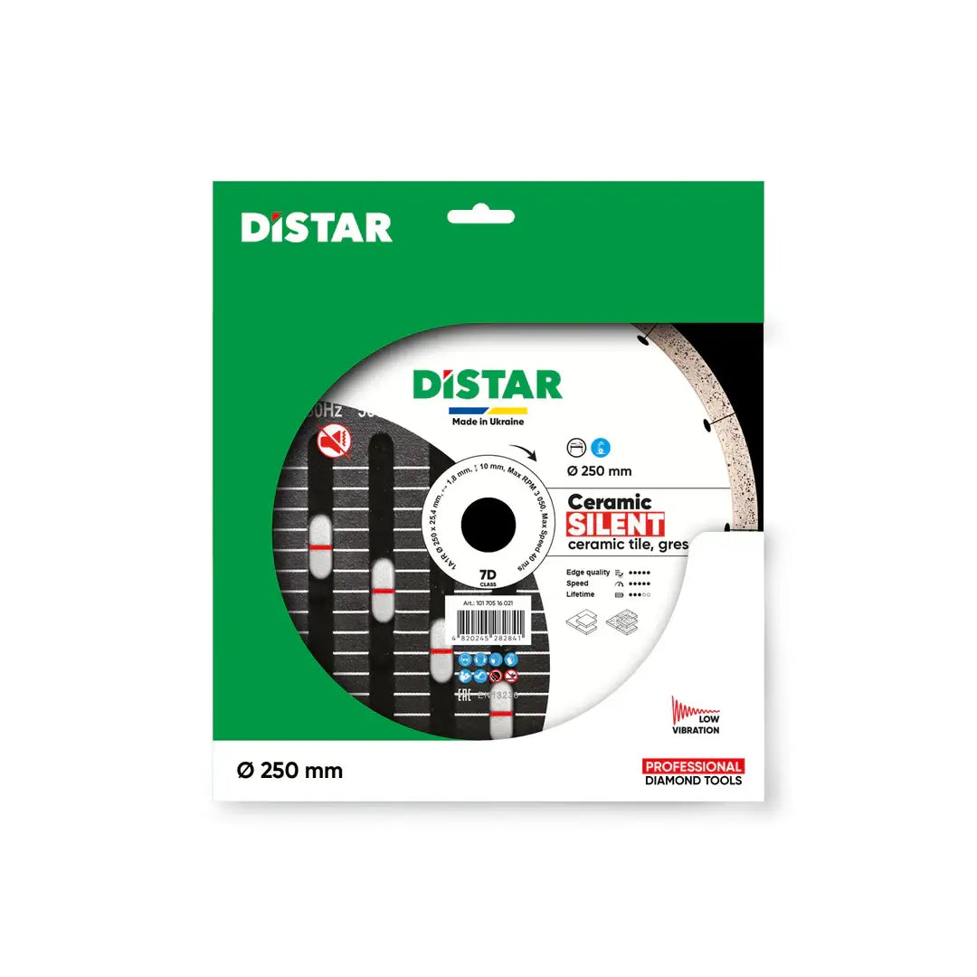 DISTAR CERAMIC SILENT 8"–10" DIAMOND BLADE – LOW-NOISE CUTTING FOR PORCELAIN GRES