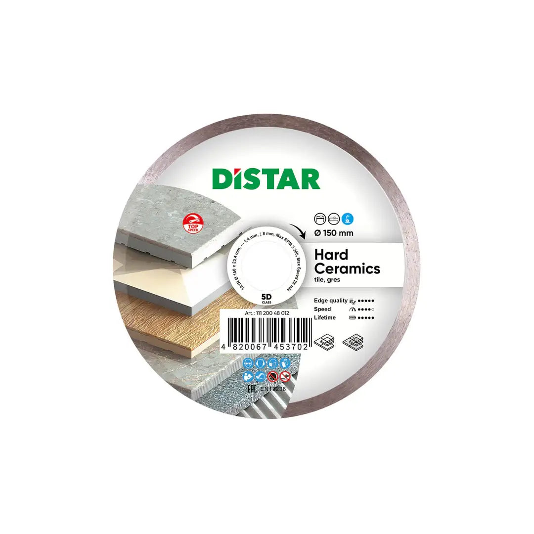 DISTAR HARD CERAMICS DIAMOND BLADE 4.5"–16" – CLEAN TILE & PORCELAIN CUTS