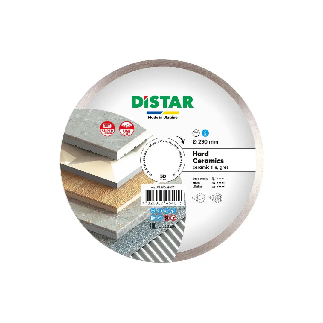 DISTAR HARD CERAMICS DIAMOND BLADE 4.5"–16" – CLEAN TILE & PORCELAIN CUTS