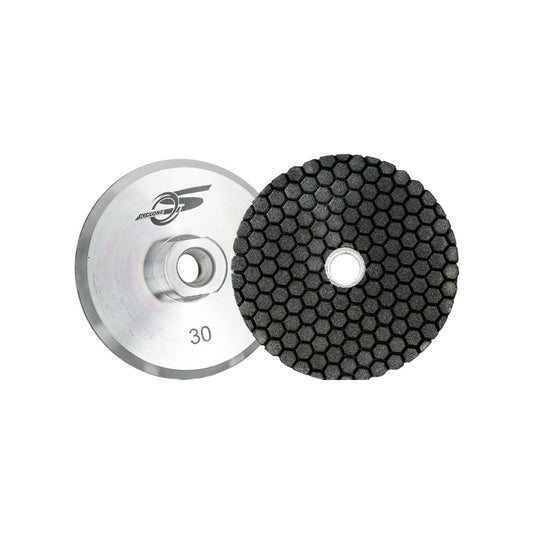 4" CYCLONE S AGGRESSIVE FLAT POLISHER WITH ALUMINUM BACKER 30G