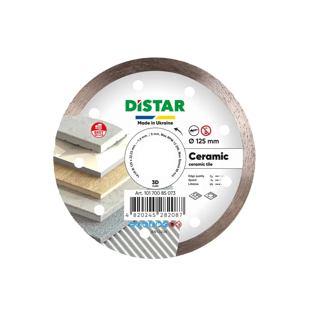 DISTAR CERAMIC 4.5"–5" DIAMOND BLADE – HIGH-PERFORMANCE TILE CUTTING FOR CERAMIC & PORCELAIN GRES