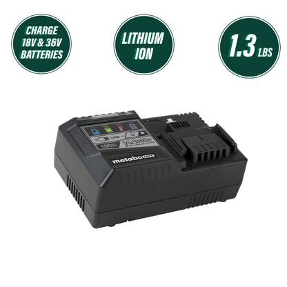 18V/36V Lithium Ion Rapid Charger w/ USB Port, 8 Amp
