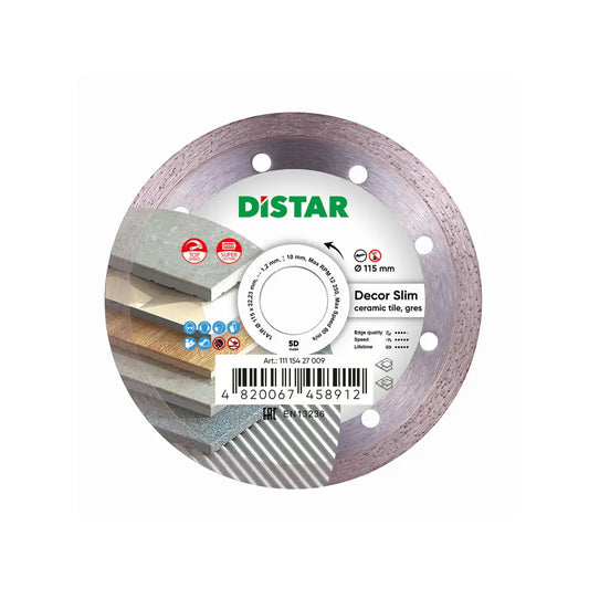DECOR SLIM 5D DIAMOND BLADE 4.5"–5" – DISTAR ULTRA-THIN TILE CUTTING BLADE FOR CERAMIC & PORCELAIN