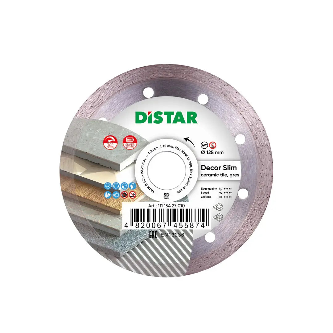 DECOR SLIM 5D DIAMOND BLADE 4.5"–5" – DISTAR ULTRA-THIN TILE CUTTING BLADE FOR CERAMIC & PORCELAIN
