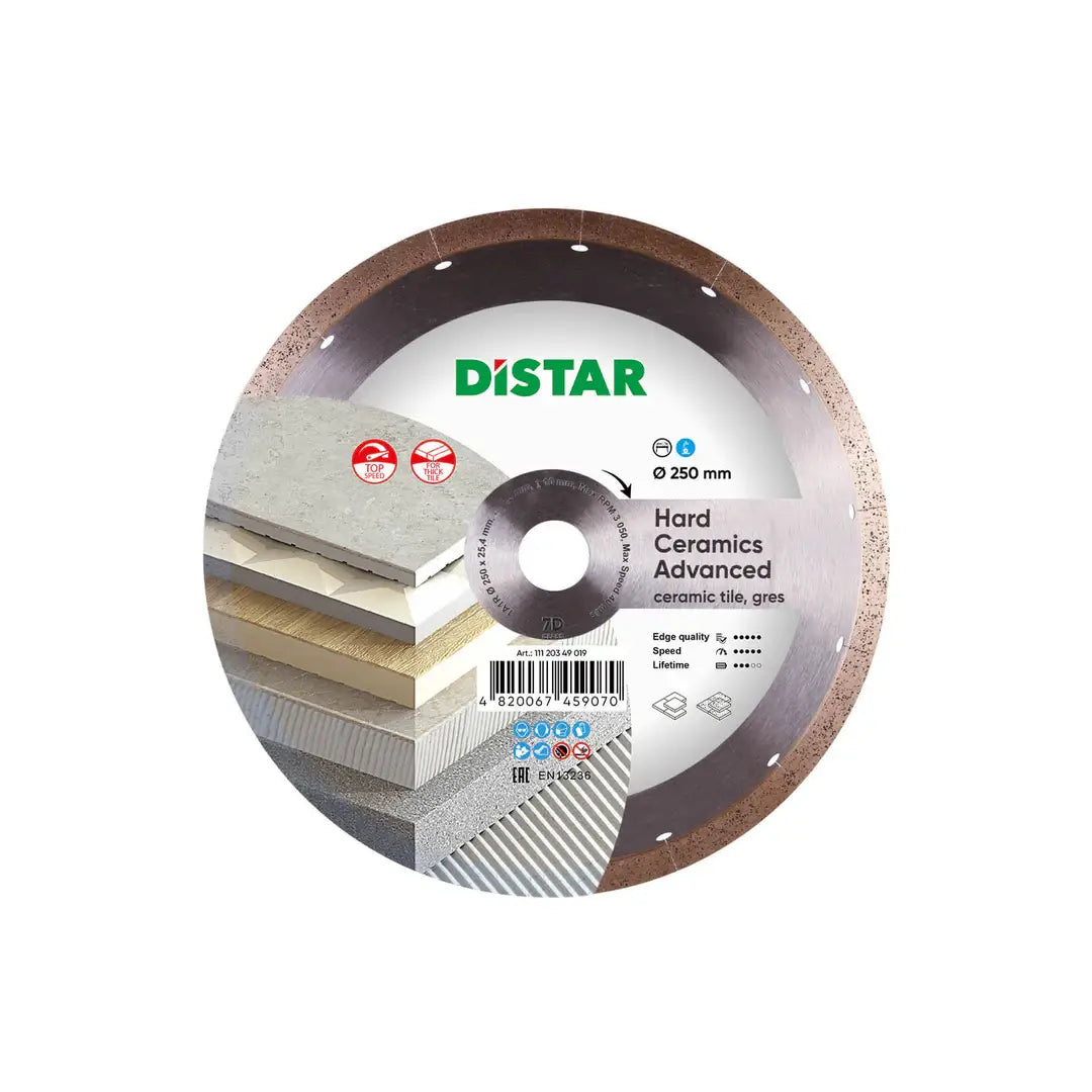 DISTAR HARD CERAMICS ADVANCED DIAMOND BLADE 7"–14" – THICK PORCELAIN & DEKTON CUTS