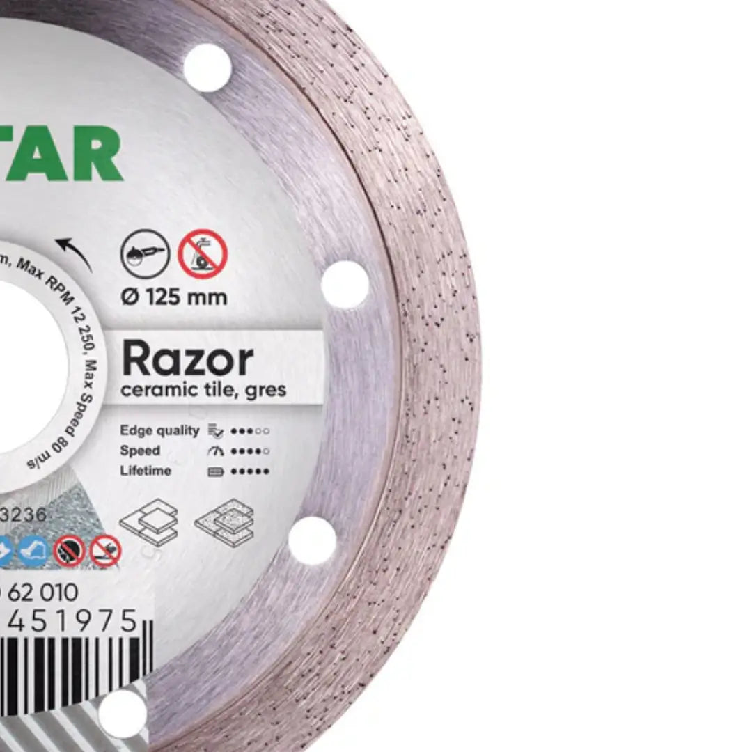 DISTAR RAZOR 5" DIAMOND BLADE FOR CERAMIC & PORCELAIN – SMOOTH, CHIP-FREE CUTTING