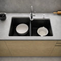 DUR-201 - 1-3/4 Double Bowl Granite Sink