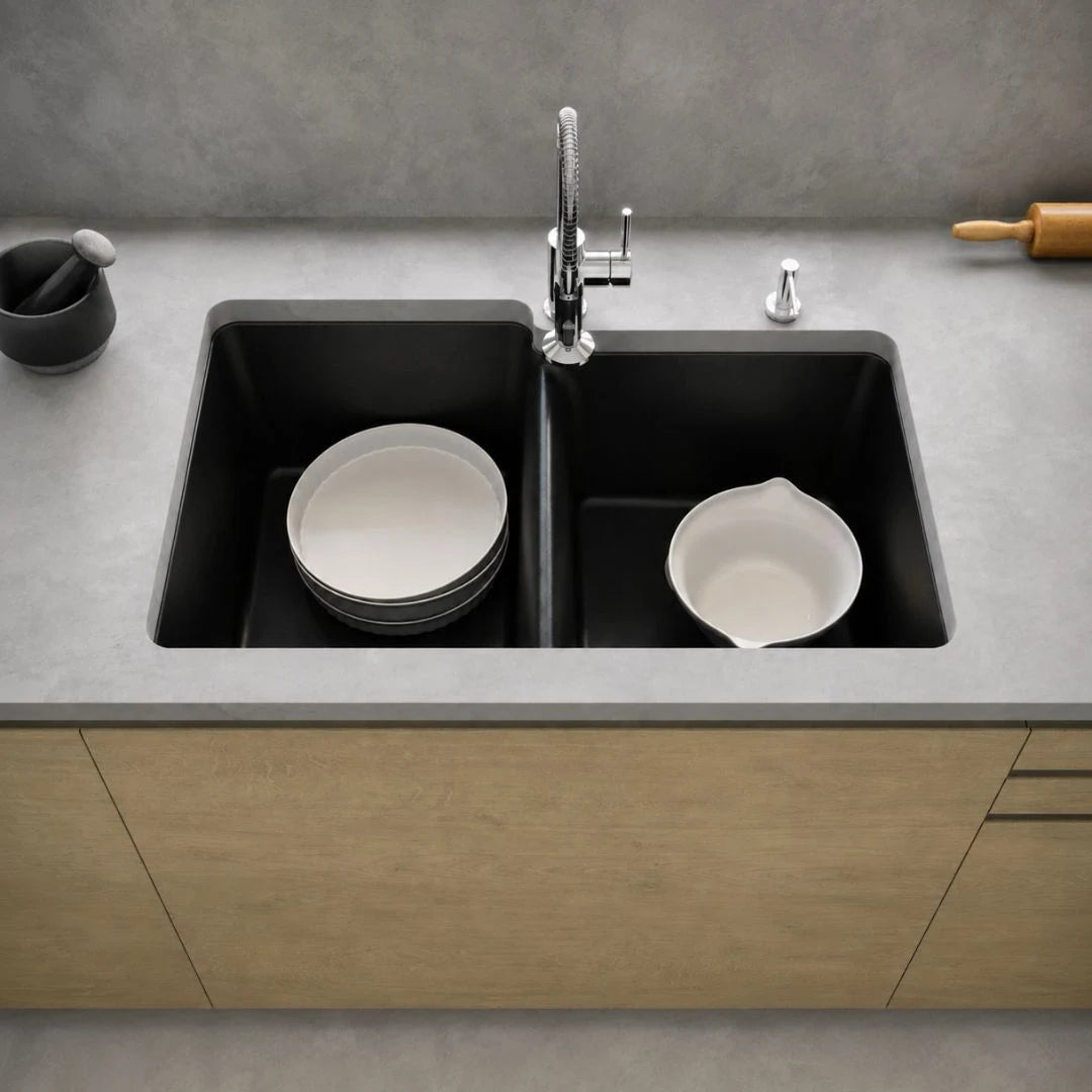 DUR-201 - 1-3/4 Double Bowl Granite Sink