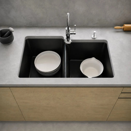 DUR-201 - 1-3/4 Double Bowl Granite Sink