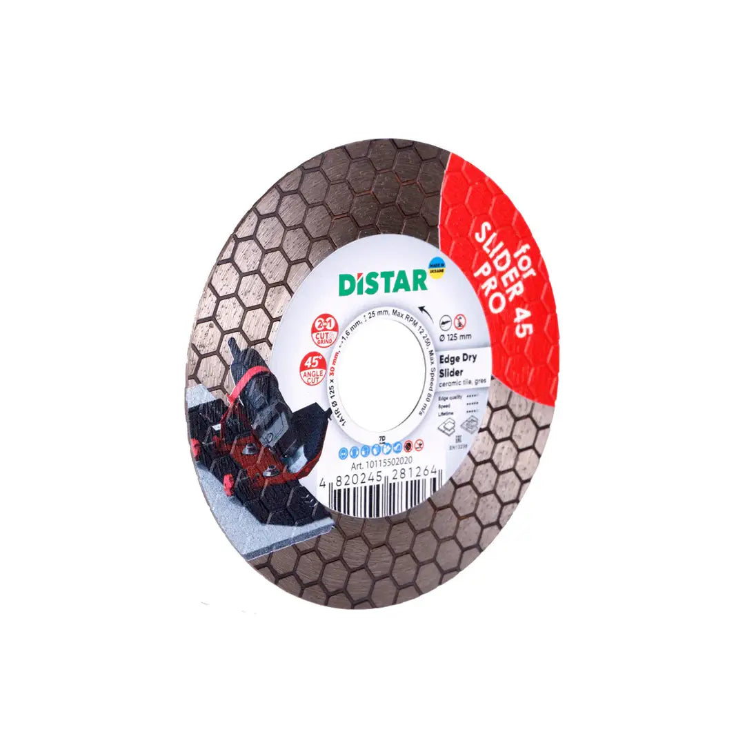 DISTAR EDGE DRY SLIDER DIAMOND BLADE 5" – 45° DRY CUTTING BLADE FOR CERAMIC & PORCELAIN