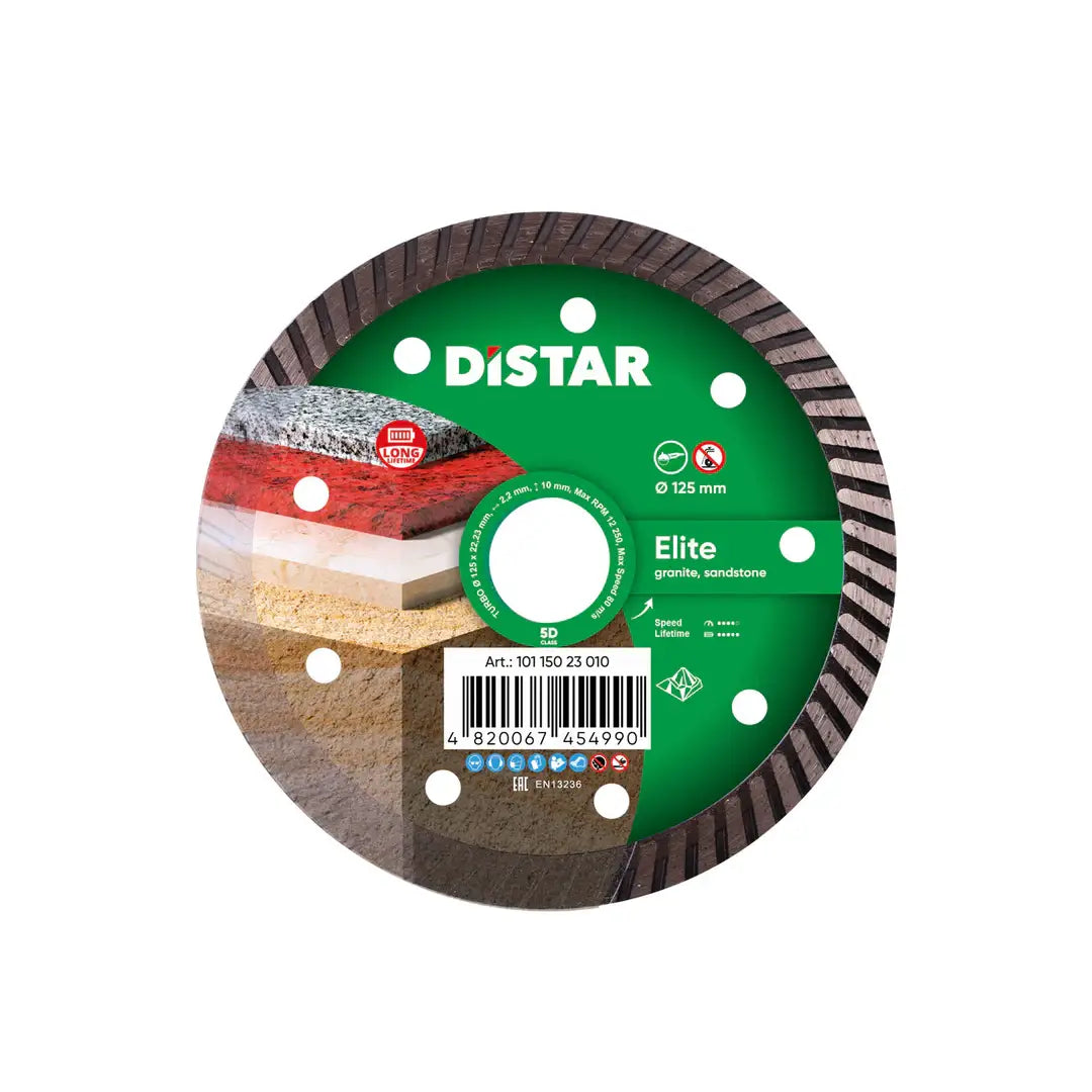 DISTAR ELITE TURBO DIAMOND BLADE 4.5"–7" FOR COLORED GRANITE – FAST, LONG-LASTING CUTS