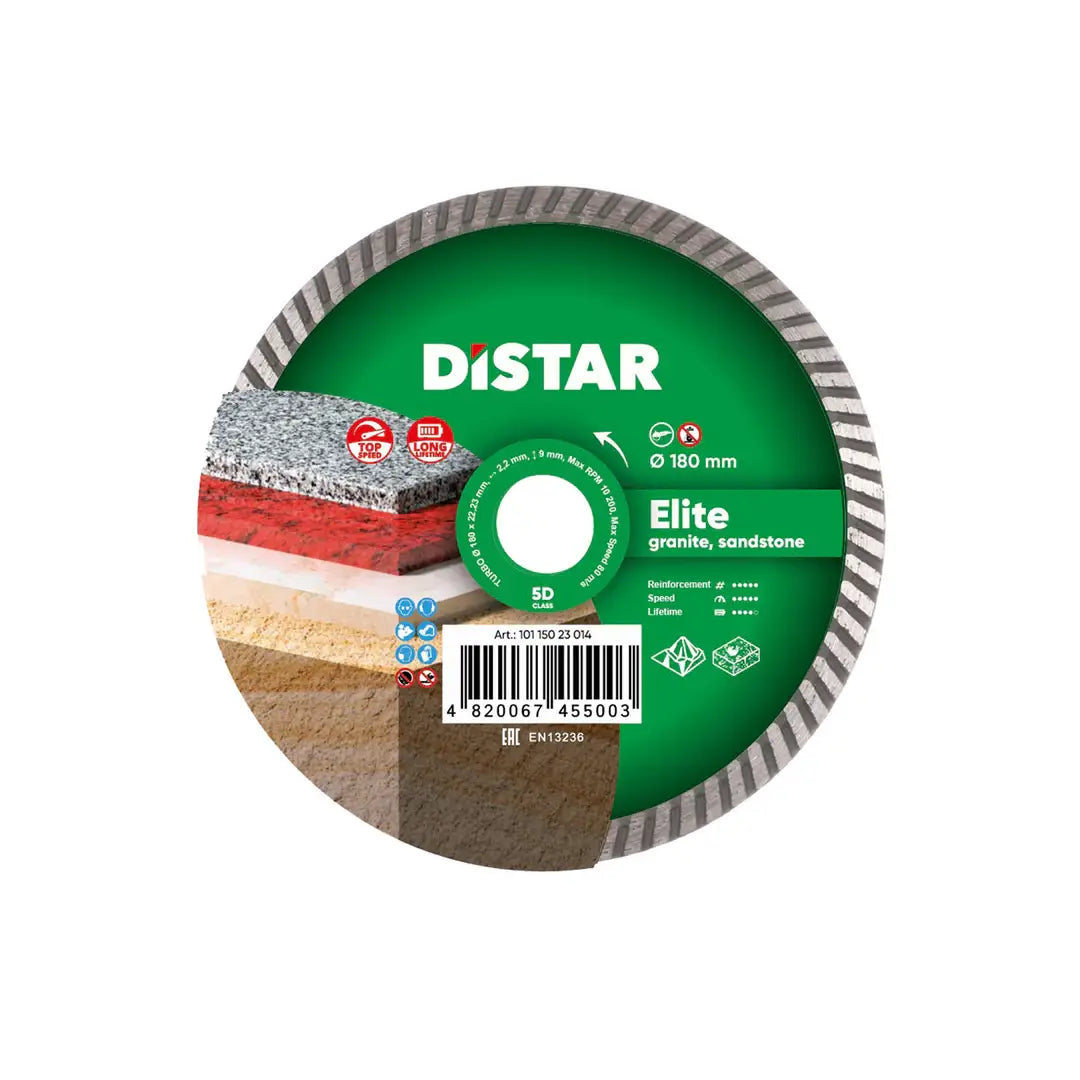 DISTAR ELITE TURBO DIAMOND BLADE 4.5"–7" FOR COLORED GRANITE – FAST, LONG-LASTING CUTS