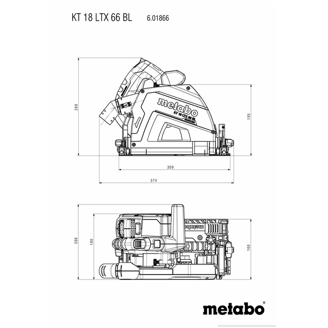 KT 18 LTX 66 BL (601866840) 6 1/2" Cordless plunge cut circular saw