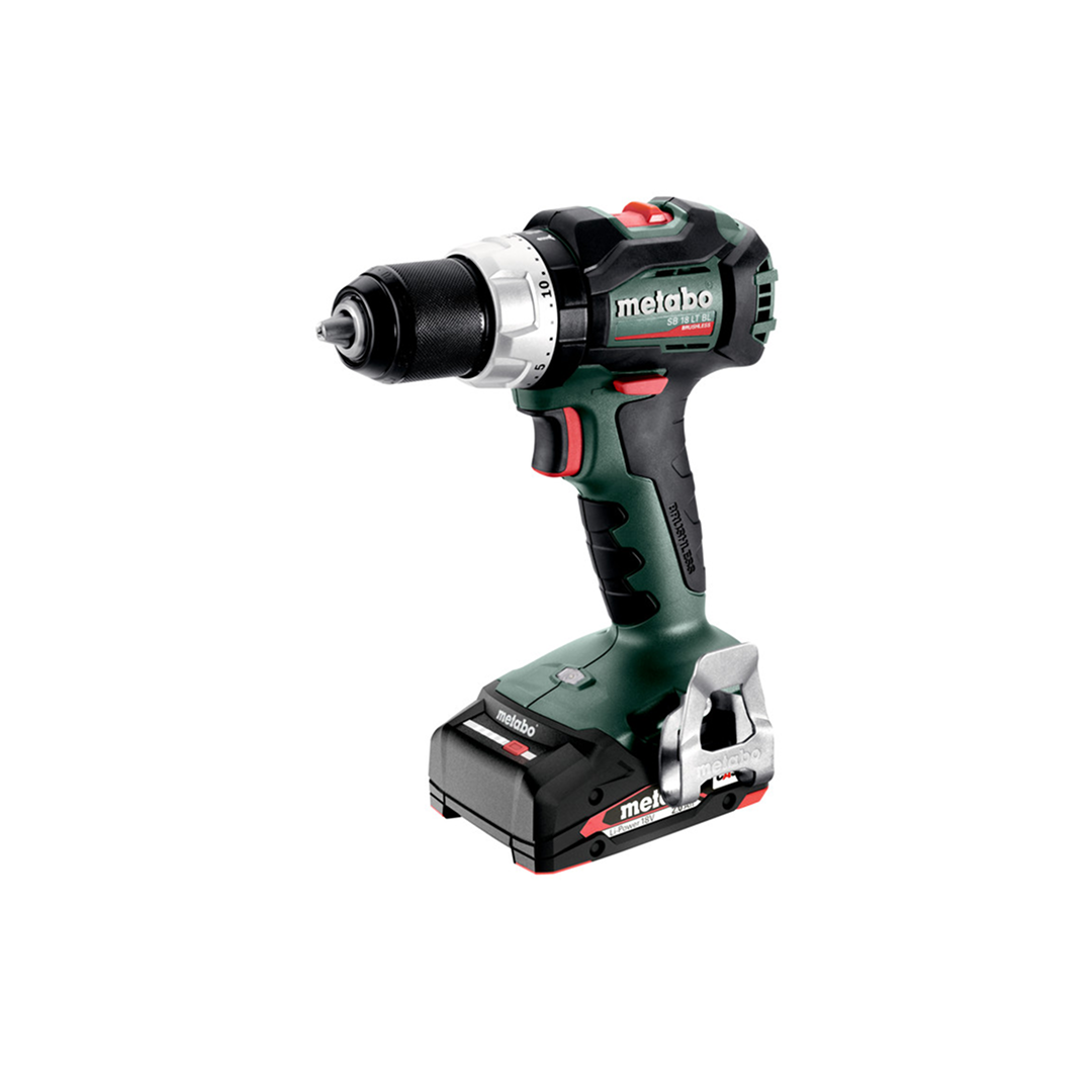 Metabo 602325520 BS 18 LT BL 18V Brushless Drill/Driver – 0-600/2100 RPM – 301/664 in-lbs – Kit w/ ASC 55, 2x 2.0Ah LiPower Batteries, metaBOX 145