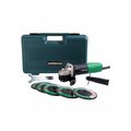 4-1/2 Inch 6.2 Amp Slide Switch Angle Grinder Kit w/ 5 Abrasive Wheels
