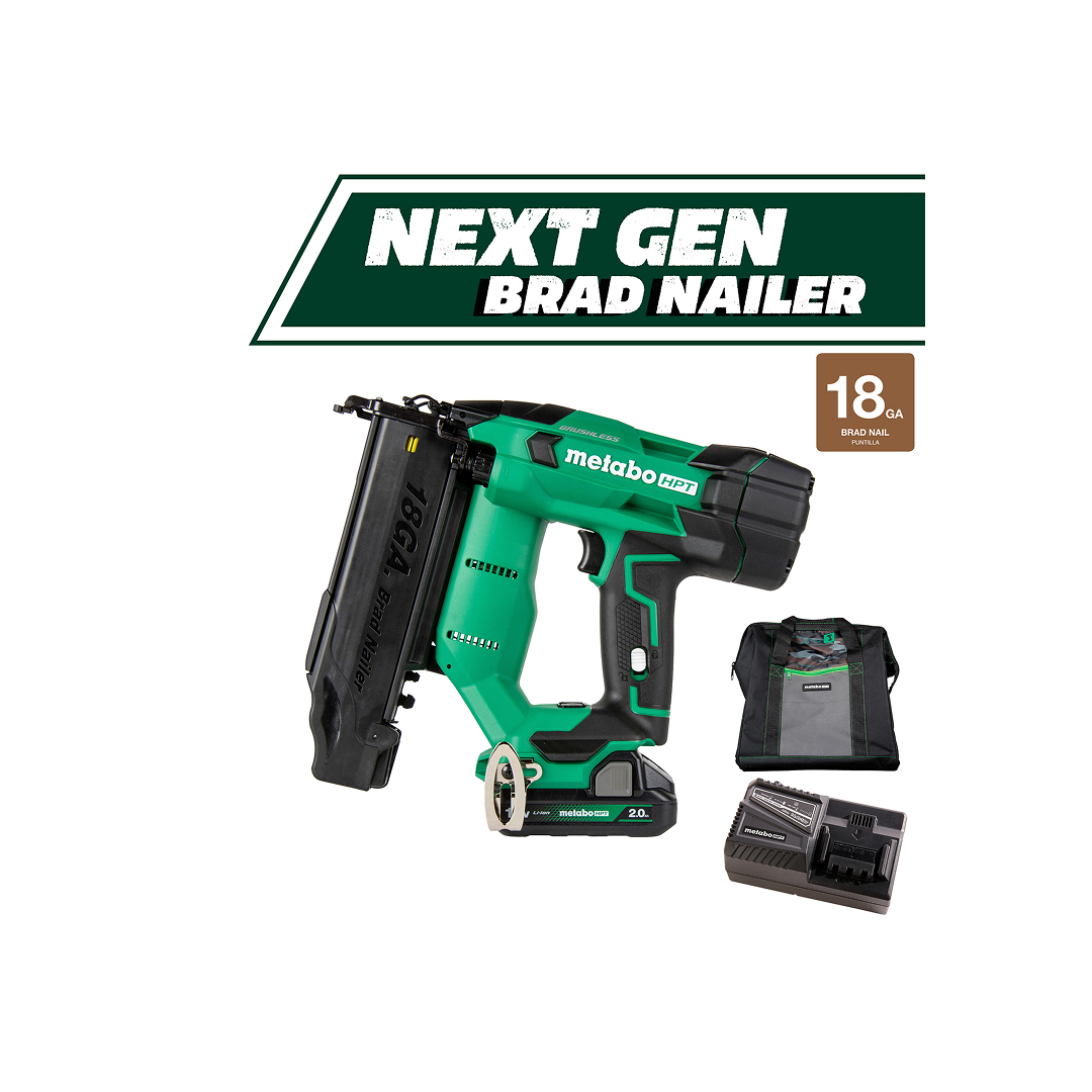 18V MultiVolt™ Brushless 18-Gauge Compact Brad Nailer (1x2.0Ah)