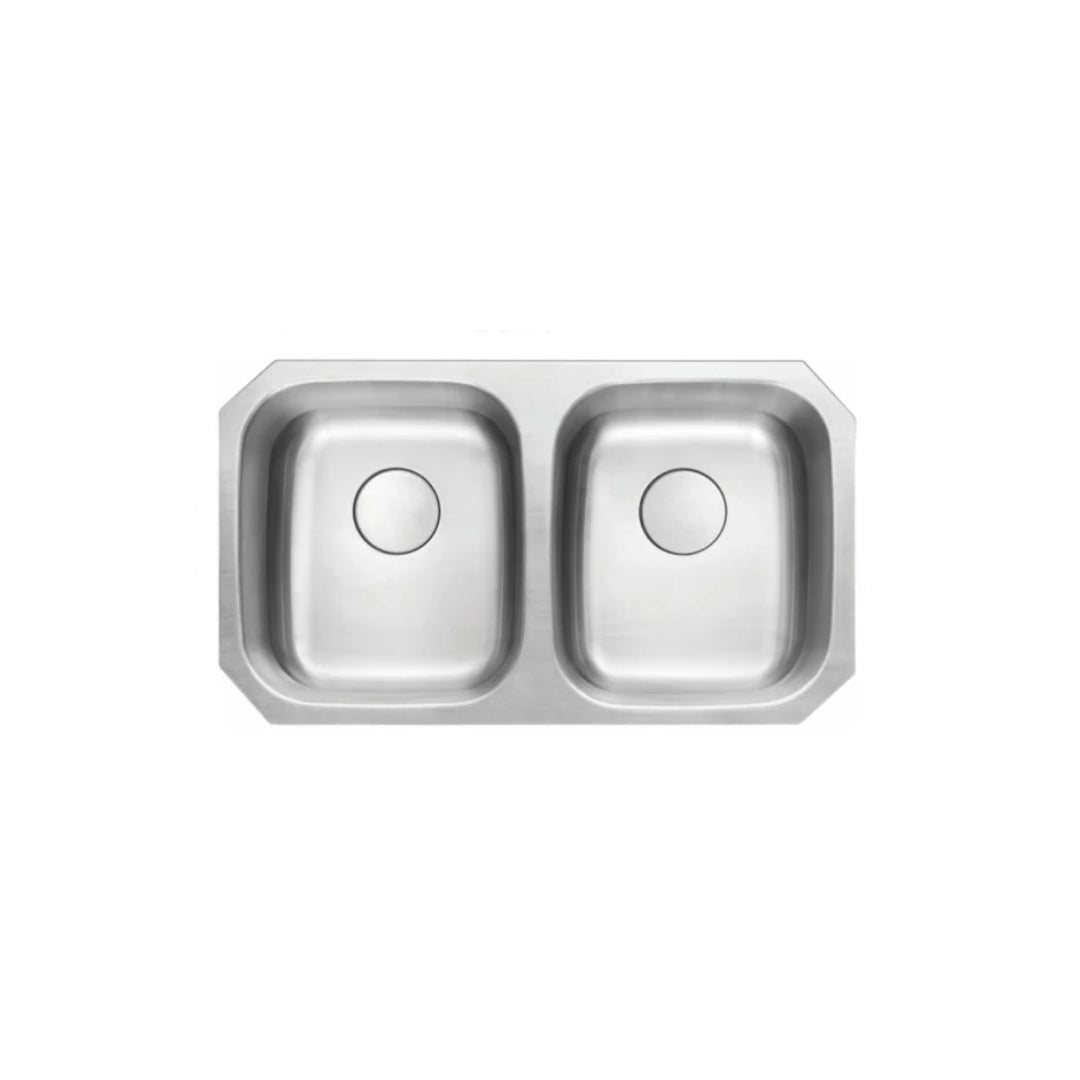 L-202 / LUVUL 32 INCH 50/50 UNDERMOUNT 18G KITCHEN SINK STAINLESS STEEL DOUBLE BOWL 762429