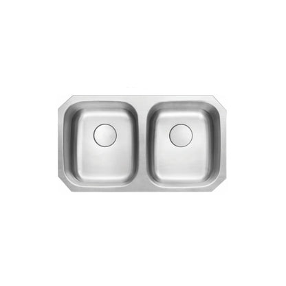 L-202 / LUVUL 32 INCH 50/50 UNDERMOUNT 18G KITCHEN SINK STAINLESS STEEL DOUBLE BOWL 762429
