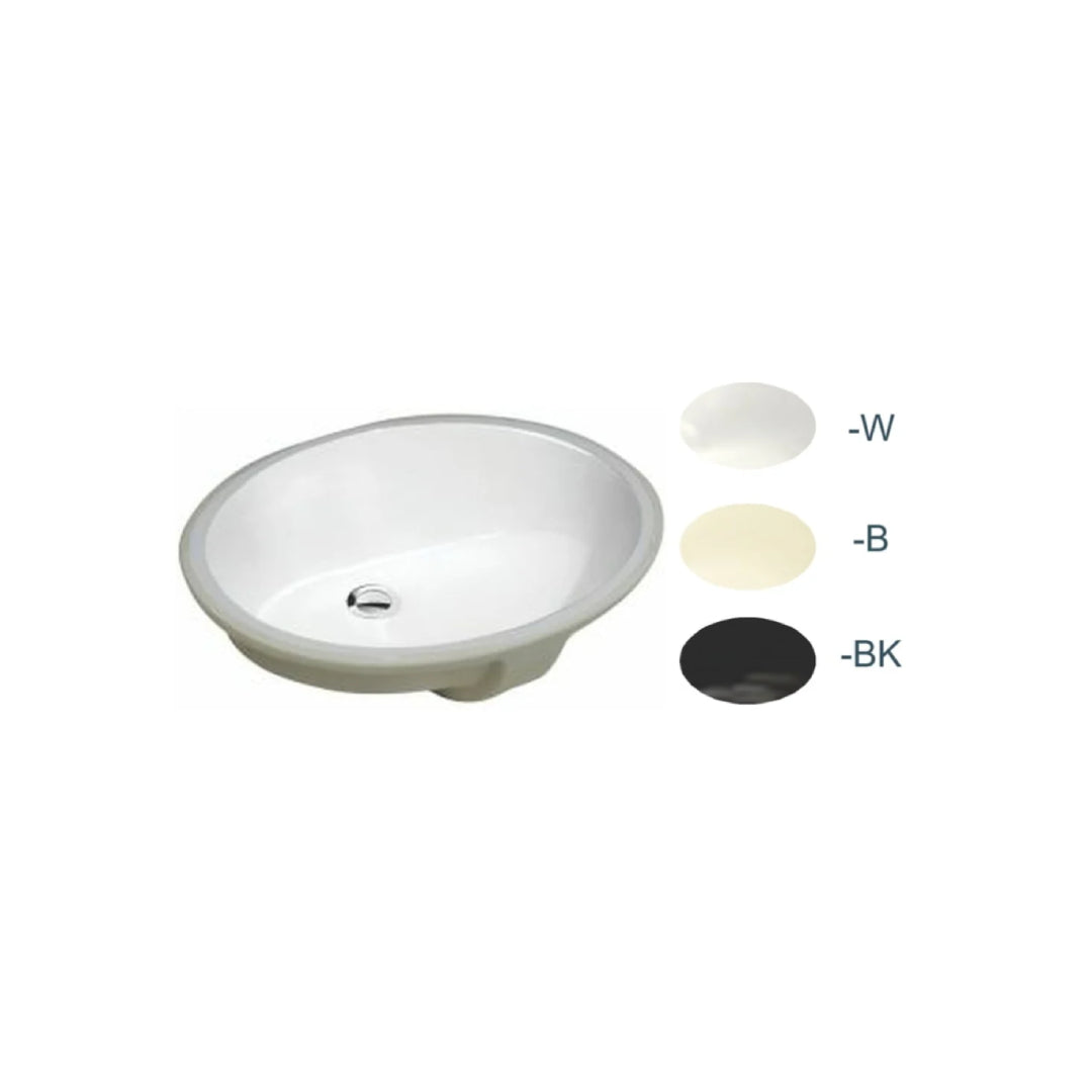 L-1714W / LUVUL 17 X 14 INCH OVAL UNDERMOUNT CERAMIC BATHROOM SINK WHITE 351026