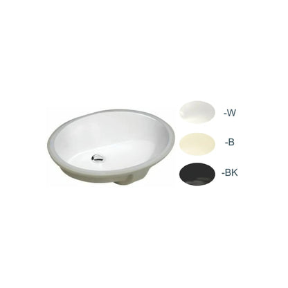 L-1714W / LUVUL 17 X 14 INCH OVAL UNDERMOUNT CERAMIC BATHROOM SINK WHITE 351026