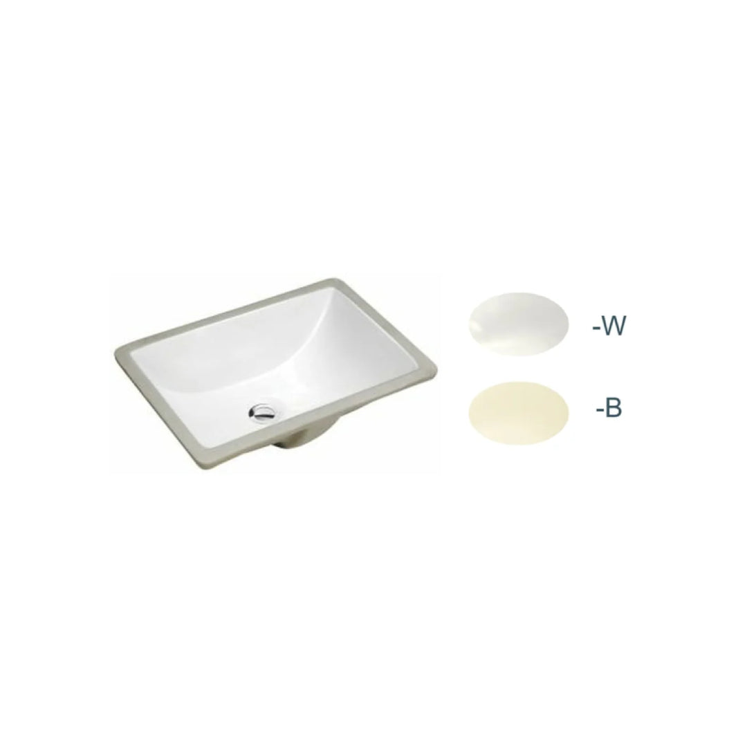 L-1611W / LUVUL 16 X 11 RECTANGULAR UNDERMOUNT CERAMIC BATHROOM SINK WHITE 291665