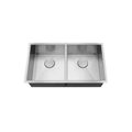 L-UZ202X-ZR / 583391 LUVUL 32-INCH UNDERMOUNT 18G ZERO RADIUS HANDMADE KITCHEN SINK STAINLESS STEEL DOUBLE BOWL NESTED