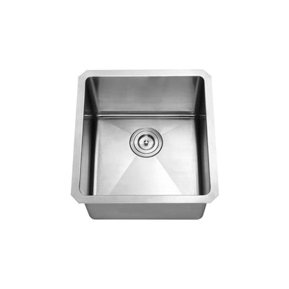 L-UZ102X / 276379 LUVUL 17 INCH UNDERMOUNT HANDMADE R10 SINGLE BOWL 18G S/STEEL SINK 9" DEEP