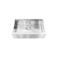 LUVUL 33-INCH WORKSTATION LEDGE FARMHOUSE FLAT APRON-FRONT 16G R10 COMPACT RADIUS WITH SPEEDY DRAIN TECHNOLOGY KITCHEN SINK STAINLESS STEEL SINGLE BOWL 504071 COMBO MAX