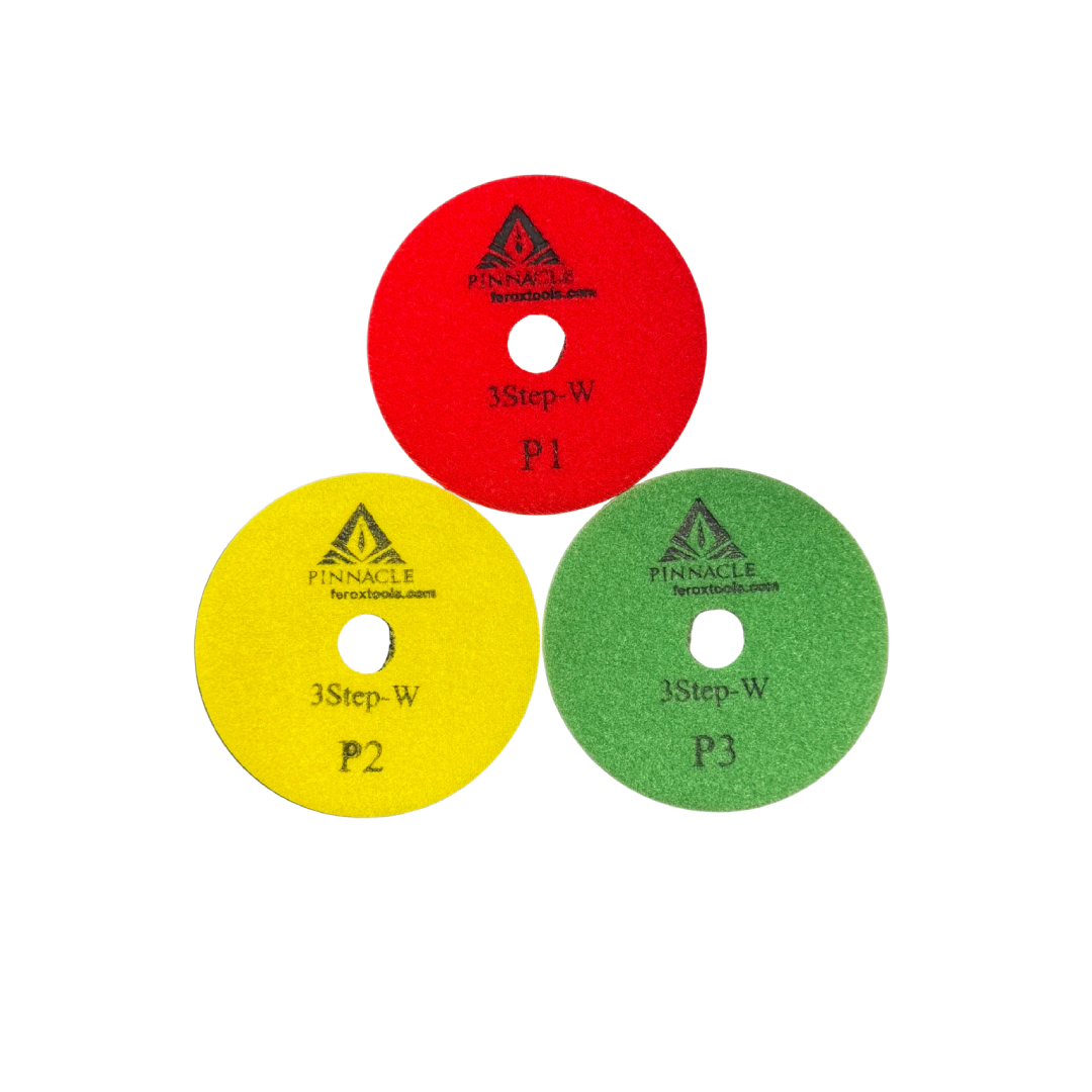 PINNACLE GRANITE 3-STEP WET POLISHING PADS
