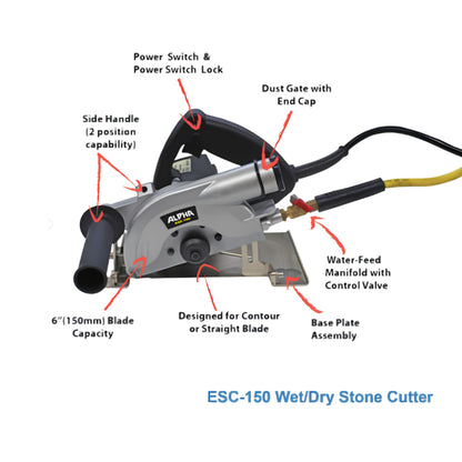 ALPHA ESC-150 Wet/Dry Stone Cutter 6" 110V