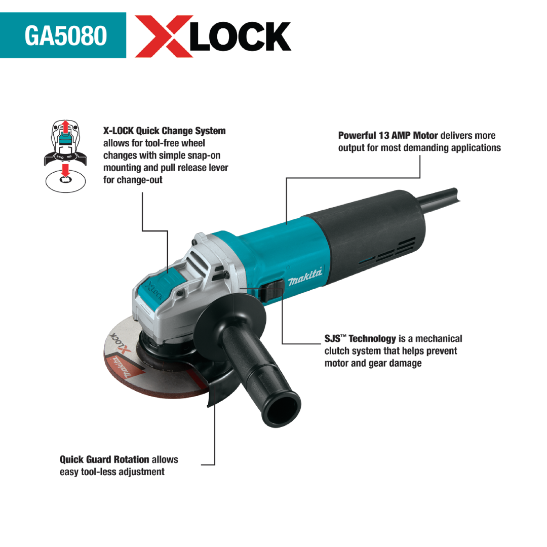 MAKITA 5" X-LOCK ANGLE GRINDER