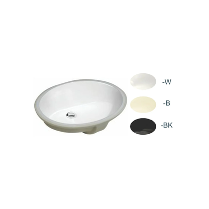 L-1714B /  220613 LUVUL 17 X 14 OVAL UNDERMOUNT CERAMIC BATHROOM SINK BISCUIT 220613