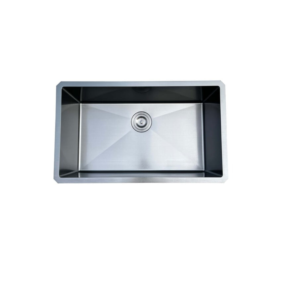 LUVUL 30" R10 Handmade Sink – Single Bowl – 18G Black Stainless Steel