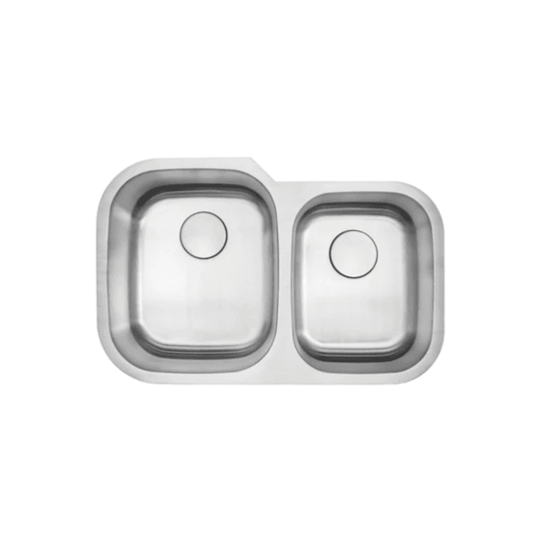 LUVUL 32" Undermount Sink – 60/40 Double Bowl – 16G Stainless Steel