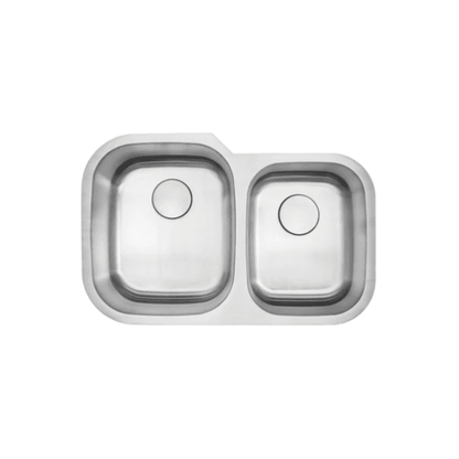 LUVUL 32" Undermount Sink – 60/40 Double Bowl – 16G Stainless Steel